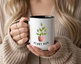 Plant Mom Mug | 15oz Coffee Mug for Plant Lovers | Cute Botanical Mug Gift for Her | Mothers Day Plant Lady Gift
