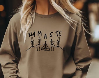 Funny Skeleton Yoga Shirt | Namaste Halloween Shirt | Comfort Colors Tee for Yogi | Gift for Yoga Lover | Meditation Shirt