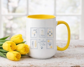 Italian Summer Coffee Mug | Dolce Vita Amalfi Coast Vibes |Aesthetic Ceramic Mug | Gift for Her