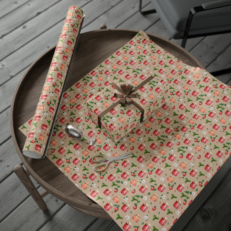 Stawberry Cottagecore Fruit Gift Wrap Cute Strawberry Jam Wrapping
