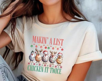 Funny Christmas Chicken Lover T-Shirt: Holiday Farm Animal Tee