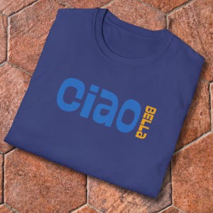 Ciao Bella Shirt | Italian Aesthetic Tee | Amalfi Coast & Europe Summer |Travel Vacation Outfit | Gift for Her Metro Blue