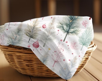 Pink Christmas Tree Blanket: Plush Winter Throw