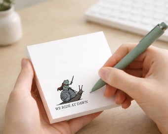 Frog Sticky Notes | Funny Desk Notes Memo Pad | We Ride at Dawn Frog Meme | Coworker Gift Desk Accessories