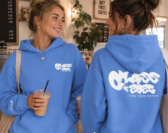 Senior Hoodie Class of 2026 | Personalized Varsity Graduation Hoodie | Custom Back Print | Trendy School Spirit Sweatshirt