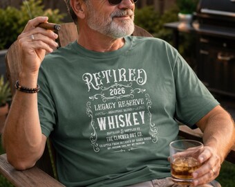 Retirement Shirt | Funny Retired Year Comfort Colors Tee | Retired Life | Vintage Themed Whiskey Retirement Gift