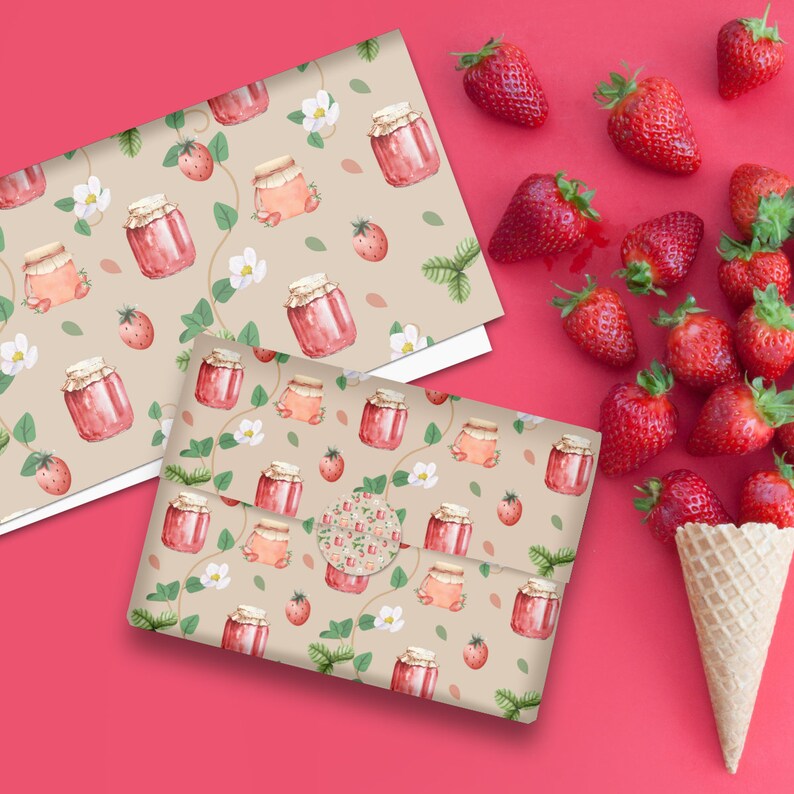 Stawberry Cottagecore Fruit Gift Wrap Cute Strawberry Jam Wrapping