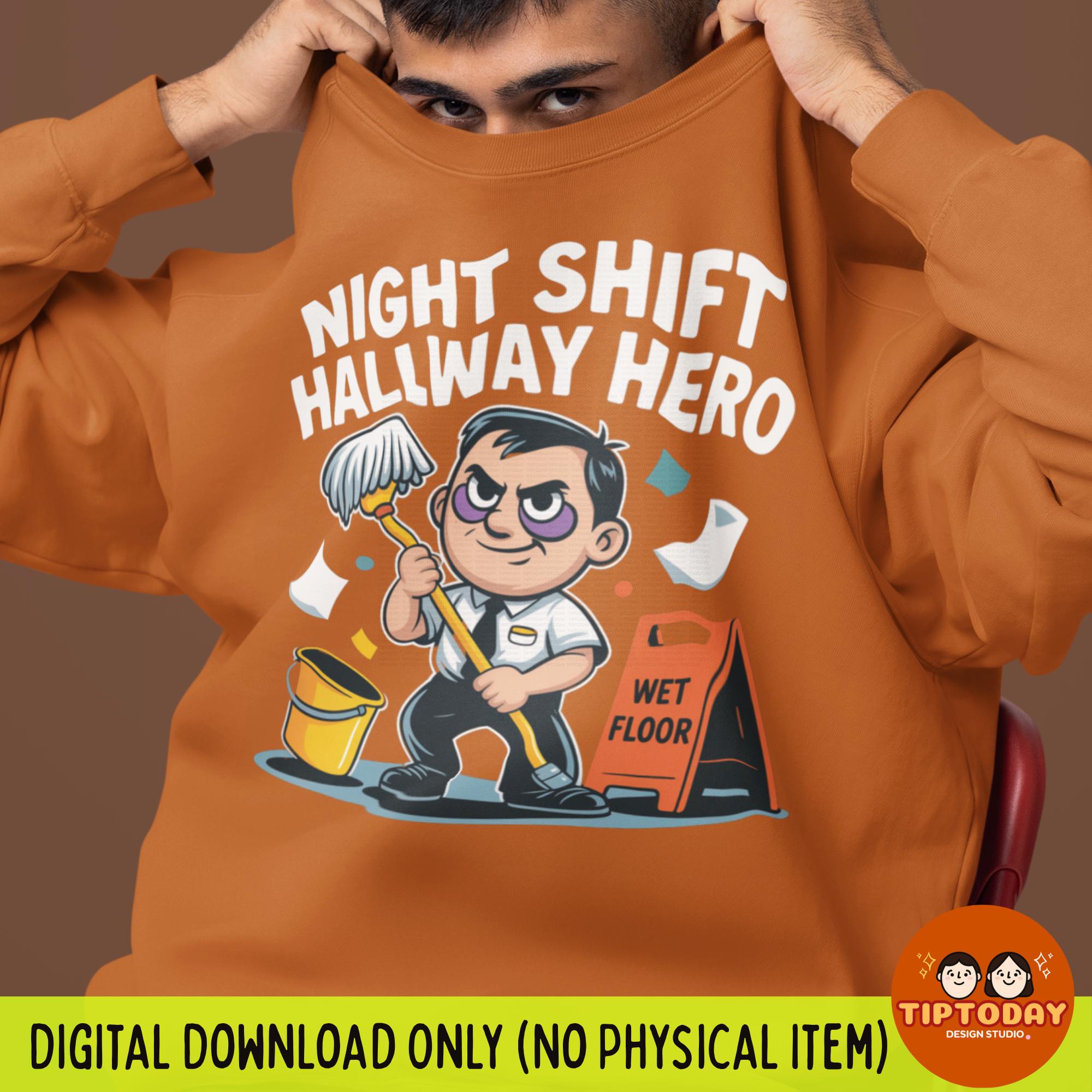 Janitor Clipart PNG Night Shift Custodian Cartoon Cleaning Staff Shirt ...