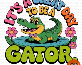 Alligator School Clipart PNG: Gator Mascot Graphic (Digital Download)