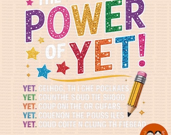 The Power of Yet Clipart: Growth Mindset PNG for Teachers (Digital Download)