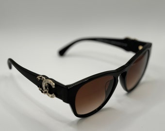 Chanel - Lambskin Crystal Embellished Sunglasses