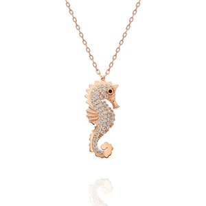 Seahorse Necklace, 925 Sterling Silver Seahorse, Seahorse Jewelry,  Animal Necklace, Ocean Lovers Gift, Gift For Her, Gift for Mom