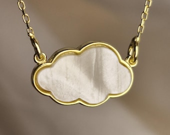 Gold-Plated Sterling Silver Cloud Necklace: Minimalist Dainty Charm  Sky Jewelry, Celestial Necklace, Everyday Pendant