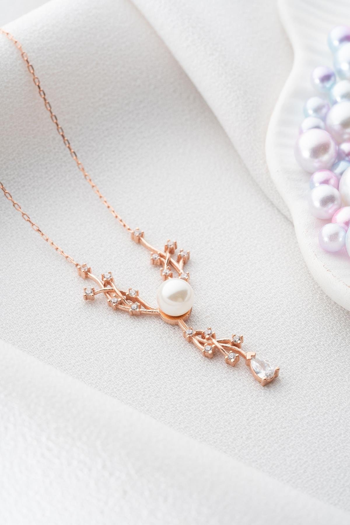 ■ENGBROX■ silver925 ivy pearl necklace EBNL25010SV Pearl Ivy Necklace, 925 Sterling Silver, Ivy Pendant, Pearl
