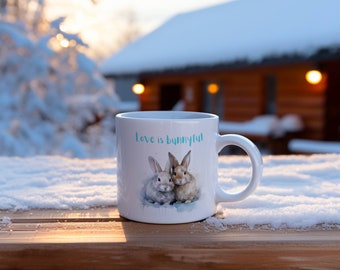 Häschen-ful Keramiktassen, Kaninchen-Kaffeetasse, niedliches Häschen-Geschenk, Haustier-Kaninchen-Liebhaber, Geschenk für sie, ihn