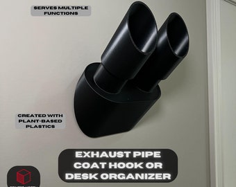 Exhaust Pipe Coat Hook, Exhaust Tip Hook Desktop Exhaust Organizer, Exhaust Jacket Hook, Automotive Decor