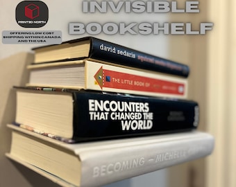 Estante de libros invisible moderno, soporte de libros minimalista, estante de libros flotante elegante, organizador montado en la pared, almacenamiento que ahorra espacio