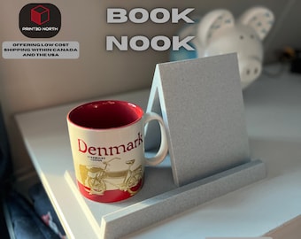 Book Rest | Nightstand Book Shelf | Book Display with Coaster | Tablet Rest | E-Reader Shelf | Gift for a Reader | Bedside Book Organizer
