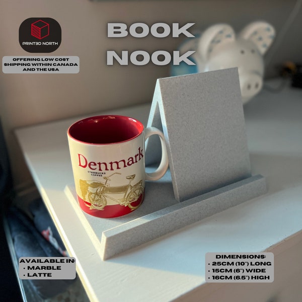 Book Nook | Nightstand Book Shelf | Book Display with Coaster | Tablet Rest | E-Reader Shelf | Gift for a Reader | Bedside Book Organizer