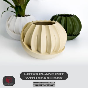 Verborgen lotusbloempot, plantenbak opbergdoos, verborgen bloembak, plantenbak met afvoergaten, bloempot met geheim compartiment, decoratie huistuin
