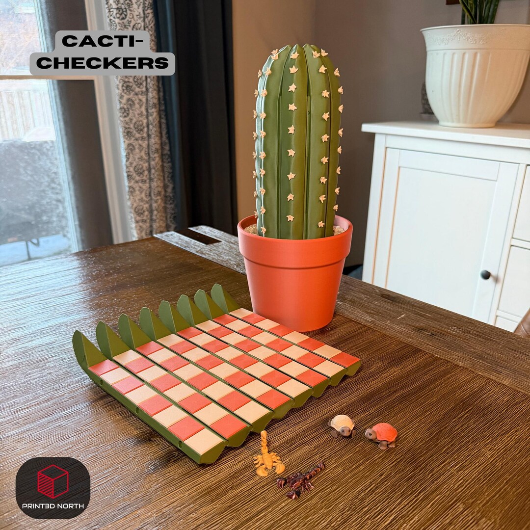 Cactus Checkers Set: Succulent Checker Pieces, Nature Inspired Game - Etsy