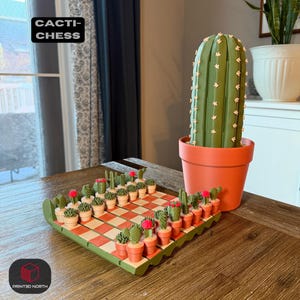 Cactus Chess Set: Succulent Chess Pieces, Nature Inspired Game