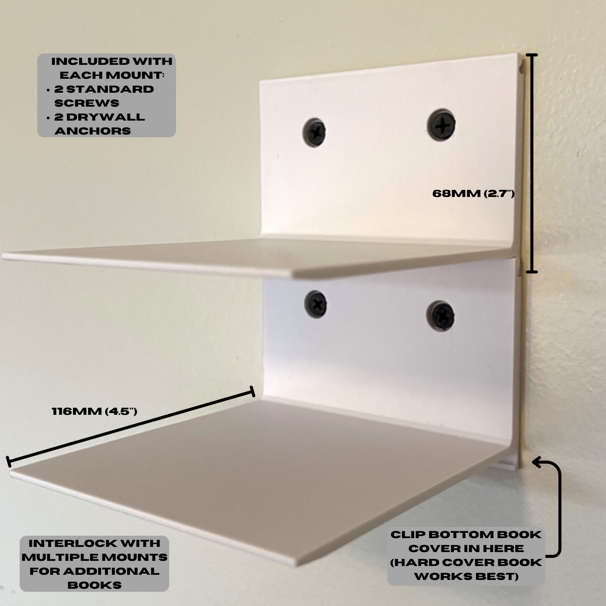 Modern Invisible Book Shelf, Minimalist Book Holder, Sleek Floating Book Rack, Wall Mounted