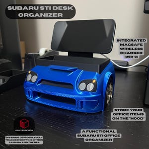 スバル インプレッサ STI デスクオーガナイザー、車載オフィスオーガナイザー、インプレッサ STI 携帯電話ワイヤレス充電器、MagSafe デスクオーガナイザー、スバル装飾