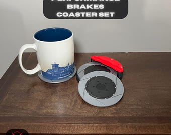Performance Brake Caliper Coasters, Gearhead Gift, Man Cave Decor, Car Enthusiast Gift, Automotive Decor, Unique Drink Coasters