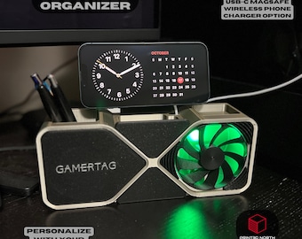 GPU Desk Organizer, Gamer Gift, Tech Accessory, Computer Tech Desk Caddy, Personalized Desk Organizer, Gamer Room Decor, RGB Desk Organizer