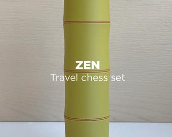 Zen Bamboo Themed Chess set: Travel Sized Asian Inspired Chess Game