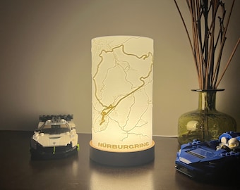 Race Track Lamp, Accurate Map Data Lamp, Office Desk Lamp, Gift for a Petrol Head, Man Cave Decor, Gift for a Car Guy