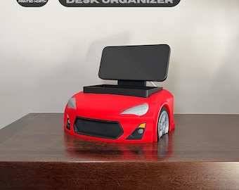Toyota GT86 Inspired Organizer with Wireless Charger, Car Office & Phone MagSafe Charging Station