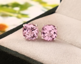 AAA Ceylon rosa safirörhängen, 925 sterlingsilver