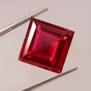 AAA Mozambique Ruby Gemstone: Square Cut Loose Stone for Jewelry