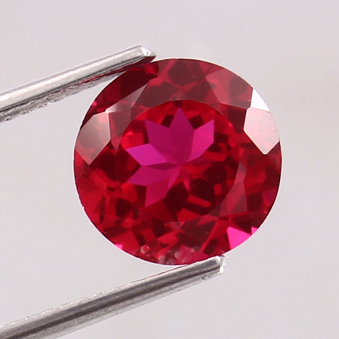 Blood Red Mozambique Ruby Round Cut Gemstone: 3.90 Carats - Etsy
