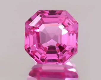 AAA Fine Quality Ravishing Ceylon Pink Sapphire Loose Asscher Cut Good Cutting Gemstone Cut For Ring Making Gemstone 9x9 MM - 5.60 Carats