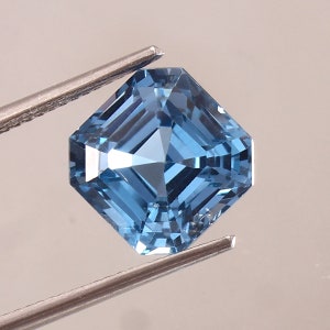 AAA Fine Quality Ravishing Brazilian Blue Aquamarine Loose Ascher Cut Gemstone For Making Seductive Jewellery Gemstone- 10x10 MM 6.10 Cartas