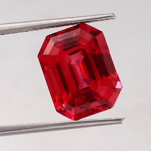 Blood Red Ruby 13x10mm Radiant Cut Loose Gemstone, Deep Red Ruby Stone, Statement Jewelry Gem, Engagement Ring Stone, July Birthstone