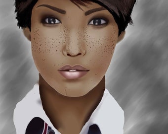 School Girl Digital Painting