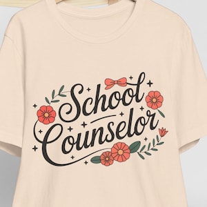 School Counselor T-Shirt: Back to School Gift, Colorful Design