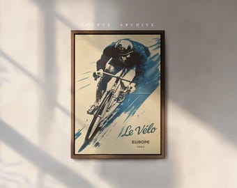 Cycling Poster | Vintage Print | Le Vélo — Europe 1964 Cycling Wall Art