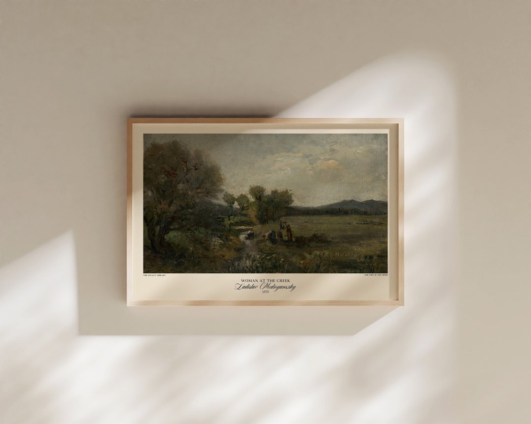 Frau am Flüsschen um 1875 Ladislav Mednyánszky VermächtnisLibrary