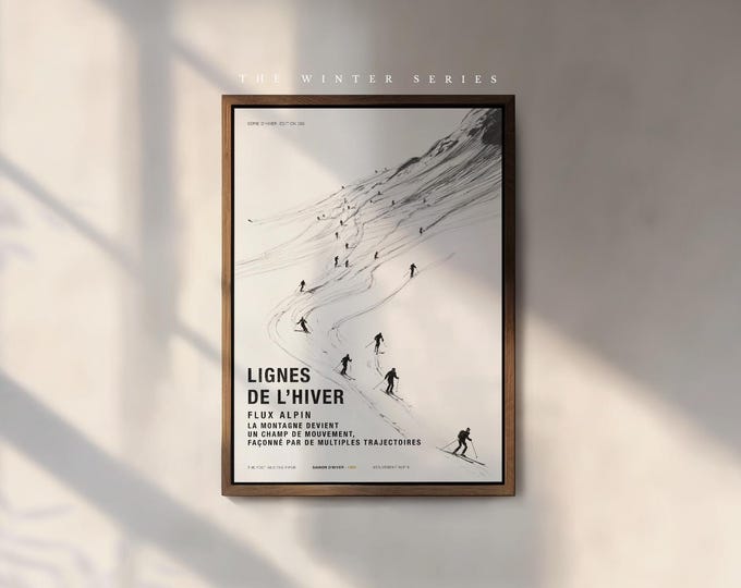 Vintage Ski Poster | Mid-Centuary Style Alpine Modernist Winter Art | Winter Series Print 005