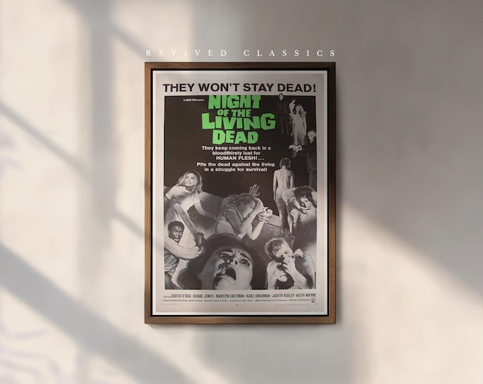 Night of the Living Dead Movie Poster, reprint.