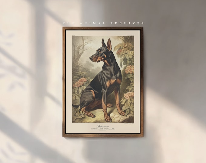 The Dobermann Art Print, by the Poet and The Piper