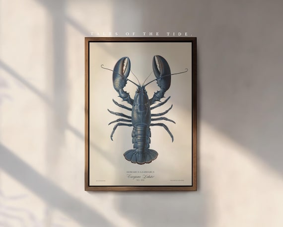 The Blue Lobster Art Print, by the Poet and The Piper
