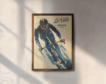 Cycling Poster | Vintage Print | Le Vélo — Europe 1969 Cycling Wall Art