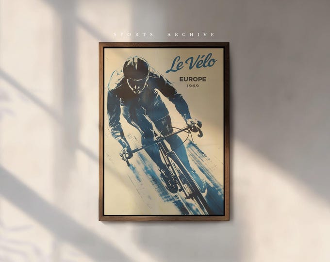 Cycling Poster | Vintage Print | Le Vélo — Europe 1969 Cycling Wall Art