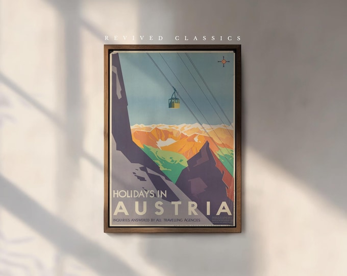 Vintage Austria Ski Poster, reprint.